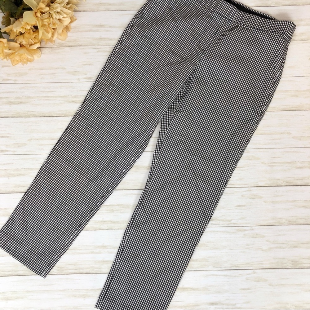 J Jill Petite Gingham Tapered Leg Pull On Pants